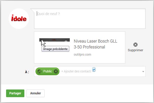 Google plus changer l'image