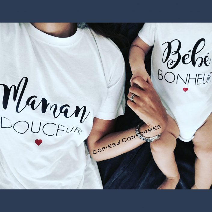 T-shirt duo maman et bébé